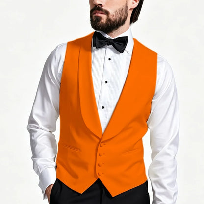 Men Vest Ivory With Lapel Single Breasted Solid Waistcoat For Wedding Banquet Business Work Office Casual Daily Men Suit Vest