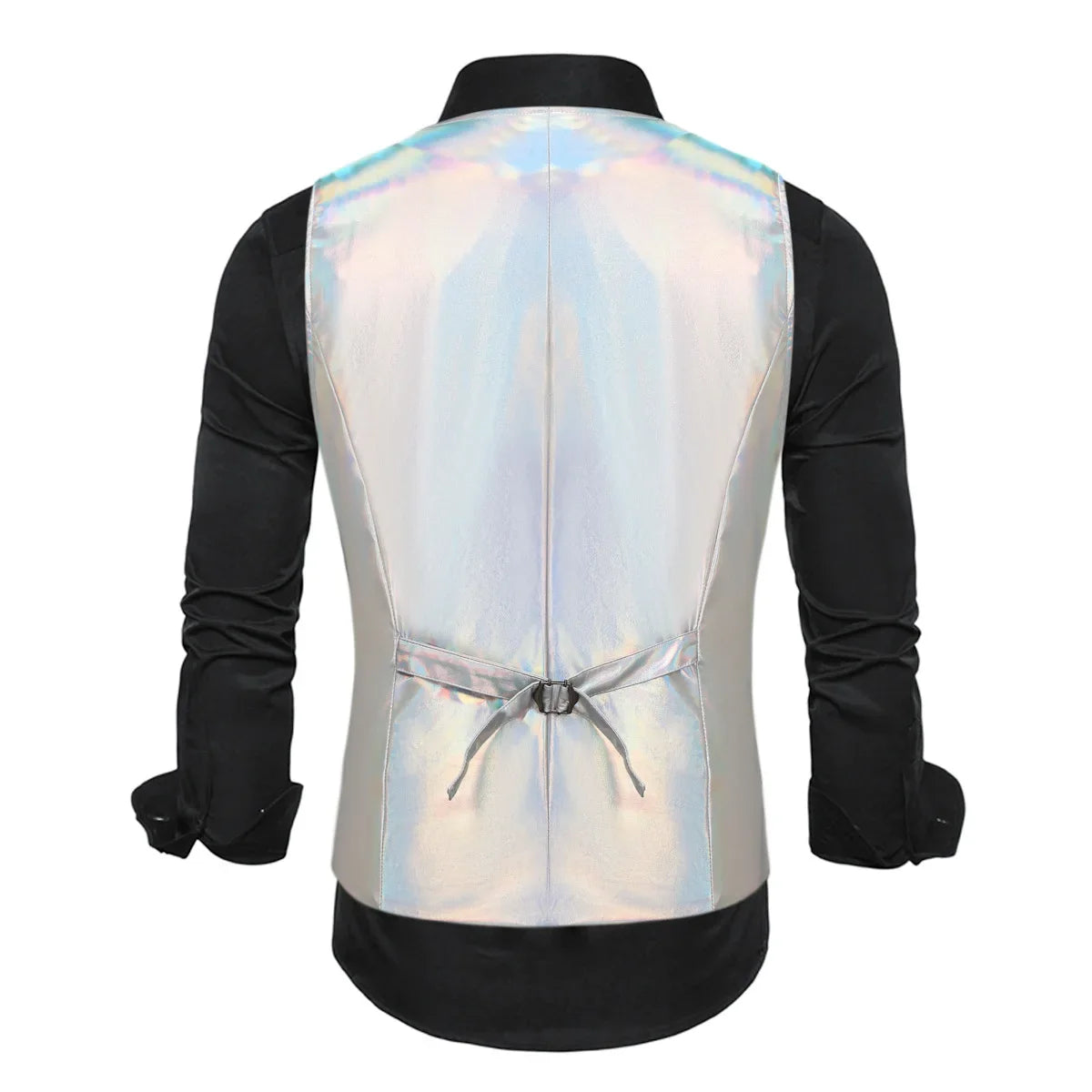 2025 New Gold, Silver, Pink, Purple Disco Glitter Vest for Men, Six Color Bright Men's Waistcoat with Bow Tie, Eur Size S-2XL