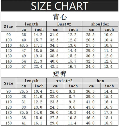 Summer Kids Clothes Sets Boys Sport Vest Shorts Two Piece Suit Girls Fashion Outfits Children's Breathable Sleeveless Tops Set