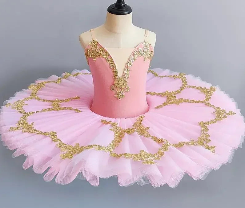 Professional Ballet Girl Blue Pink Pancake Princess Ballet Party Dress Ballet Dance Costume