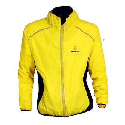 Men Windproof Water-repellent Reflective Cycling Jacket MTB Bicycle Long Sleeve Windbreaker Bike Coat Jersey