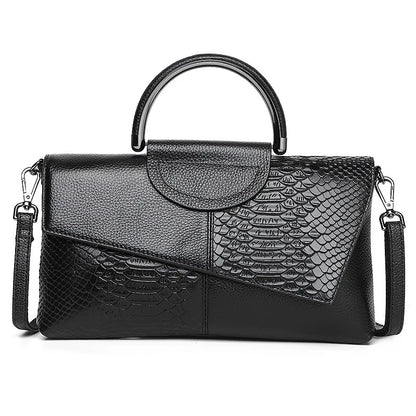 2022 Brand Design Luxury Genuine Leather Snake Print Handbag Fashion Ladies Hand-held Large Capacity Cowhide Leather Wallet