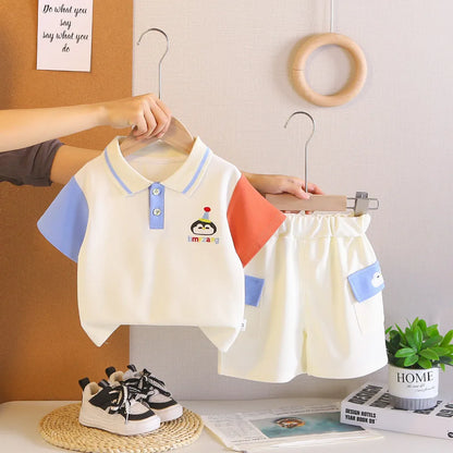 New Toddler Summer Baby Boys/Girls Clothes Sets Children Cartoon T-Shirt + Shorts 2Pcs/Set Infant Kids Fashion Cotton Tracksuits
