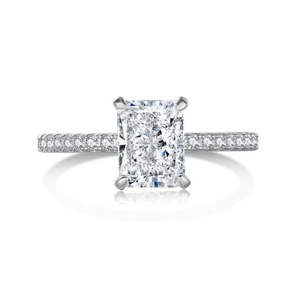 18K Gold Plated 925 Sterling Silver Crushed Ice Cut Lab Sapphire Gemstone Wedding Party Fine Jewelry Rings Wholesale