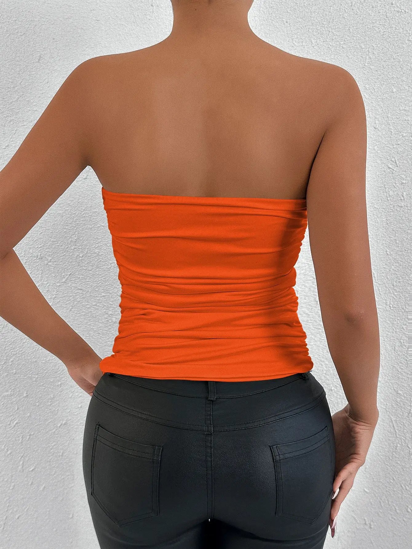 2026 Sexy Summer Solid Strapless Top Women Bandeau Bodycon Tops Lady Sleeveless Off Shoulder Club Party Clothes