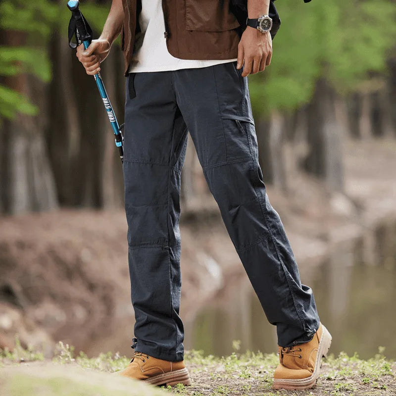 Quick-drying Hiking Pants 2026 Spring Summer Mountain Camp Outdoor Casual Cargo Pants Mens Waterproof Loose Breathable Trousers