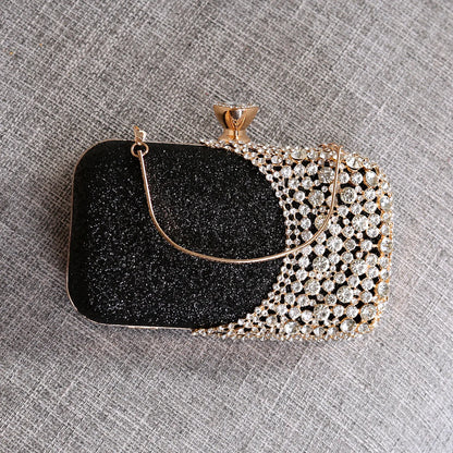 Rhinestone Women Bags Hollow Out Style Crystal Evening Bag Chain Shoulder Handbags Luxury Party Wedding Day Clutch Purse Handle