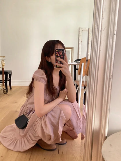 Spring 2025 Chic A-Line Dr Korean Sle Long Svel Women's Faionable Gown Ele Personali Commute Suitable Dr