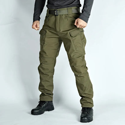 2024 City Cargo Pants Men Winter Tactical Fleece Sharkskin Warm Trousers Outdoor Waterproof Multi-Pocket Climbing Trekking Pants