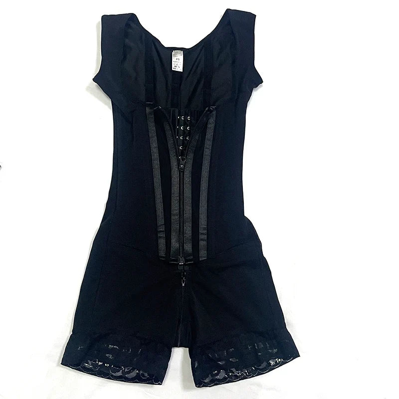 Fajas Shapewear Bodysuit Body Shaper Women 9-bone High Compression Girdles Double Tummy Control Full Body Open Crotch
