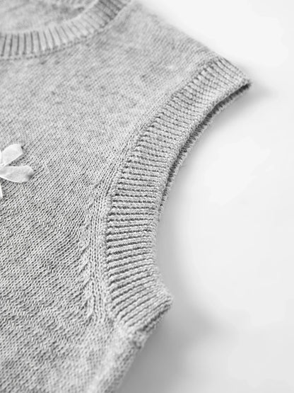2026 Women's Linen Knit Vest Stand Collar Sleeveless Cardigan Top in Grey Layered Essential for Soft Aesthetic & Y2K Style