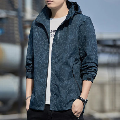 Man 2026 New Spring Autumn Leisure And Comfortable Outdoor Zipper Windbreaker Fashion Printed Windproof Jacket