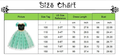 Elsa Anna Dress for Girls Short Sleeve Dress Snow Queen Floral Print Dress Cosplay Birthday Party Children Kids Carnival Clothes