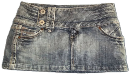 Y2K Japan Street Hottie Wing embroidery vintage Denim Shorts Harajuku Slim Skirt Light Blue Jean Low Waist Short Mini Skirt
