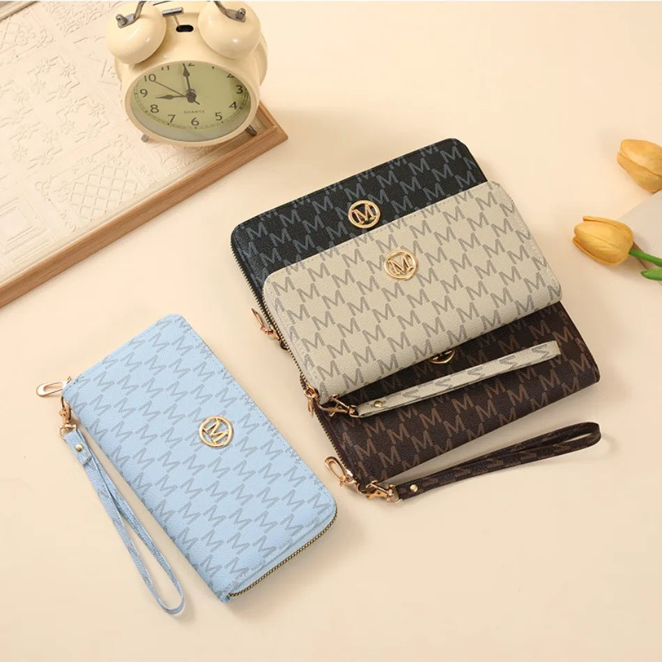 New Zipper Long Wallets Women Men Coin Purses Multi-card Slot Cards Holder Handbags Billfold Wristlet Wallet Clutch Money Bags