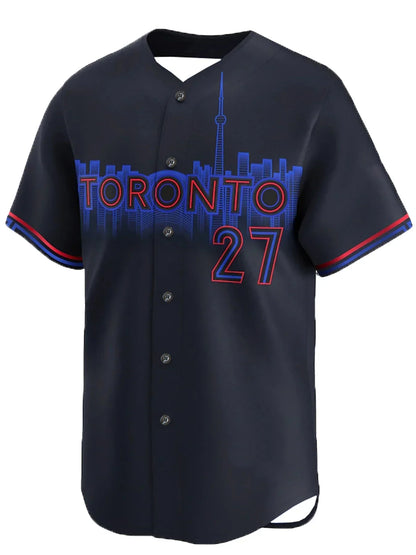Boyfriend Style Men's Toronto Baseball Jersey Embroidery Loose Uniforms Breathable Outfits Casual Sports Short Sleeves Shirts