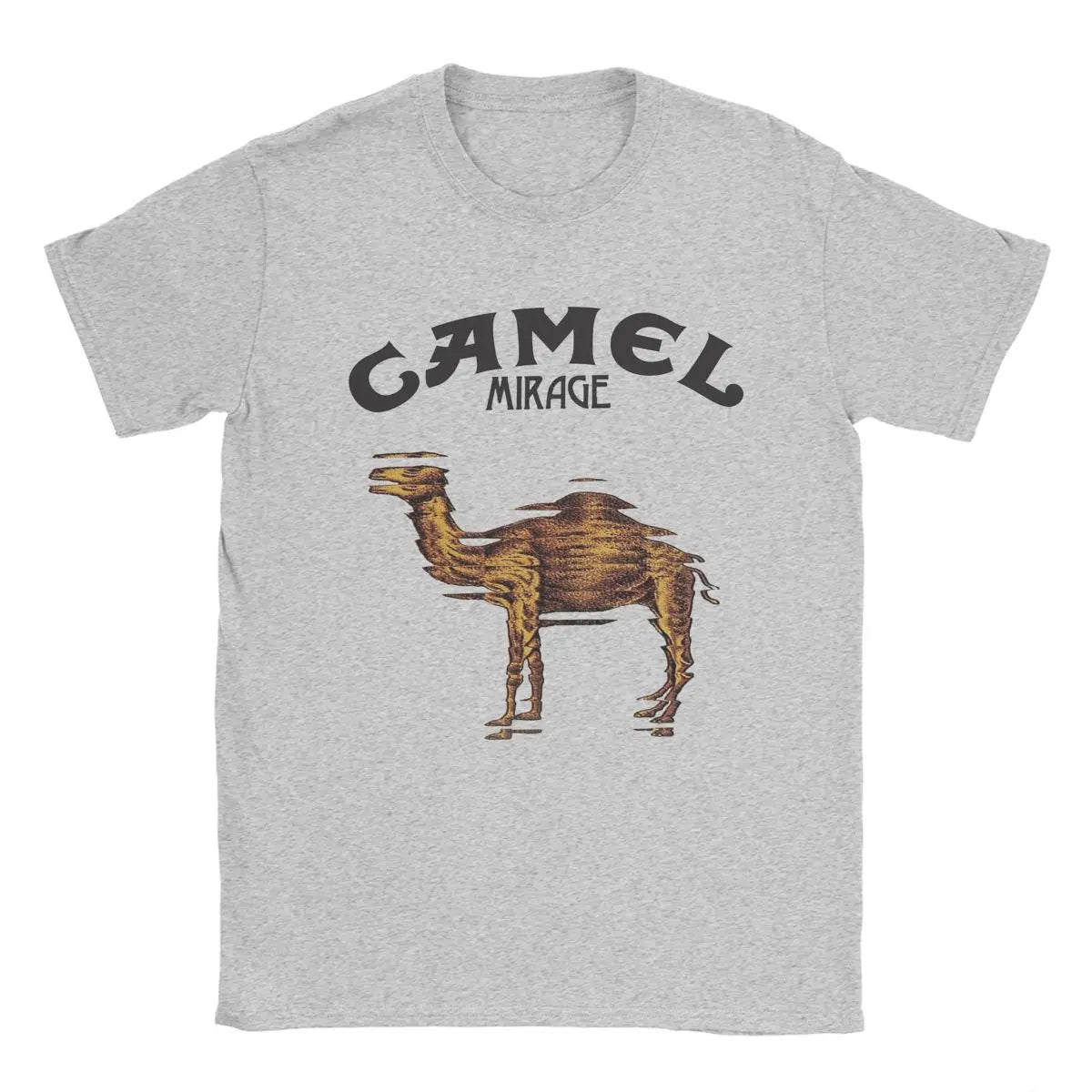 Camel Mirage Band T Shirt Men's Pure Cotton Novelty T-Shirts Crew Neck Tees Short Sleeve Tops 4XL 5XL
