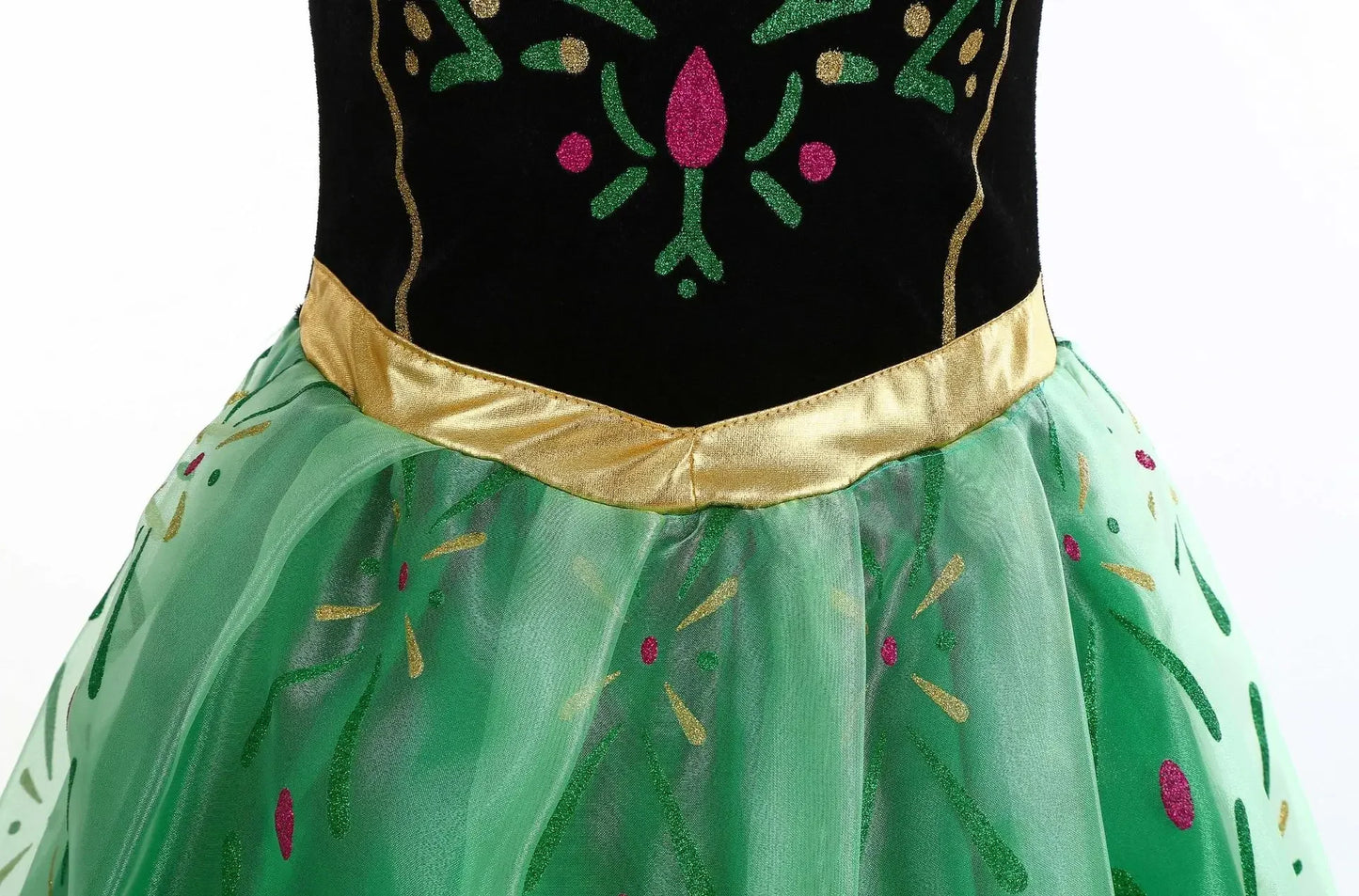 Girls Princess Anna Dress Birthday Party Dresses Halloween Disguise Cosplay Costume Fancy Green Dress Up Fantasia Anna Costumes