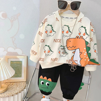 New Spring Autumn Baby Girl Clothes Boys Outfits Children Cartoon T-Shirt Pants 2Pcs/Sets Toddler Casual Costume Kids Tracksuits