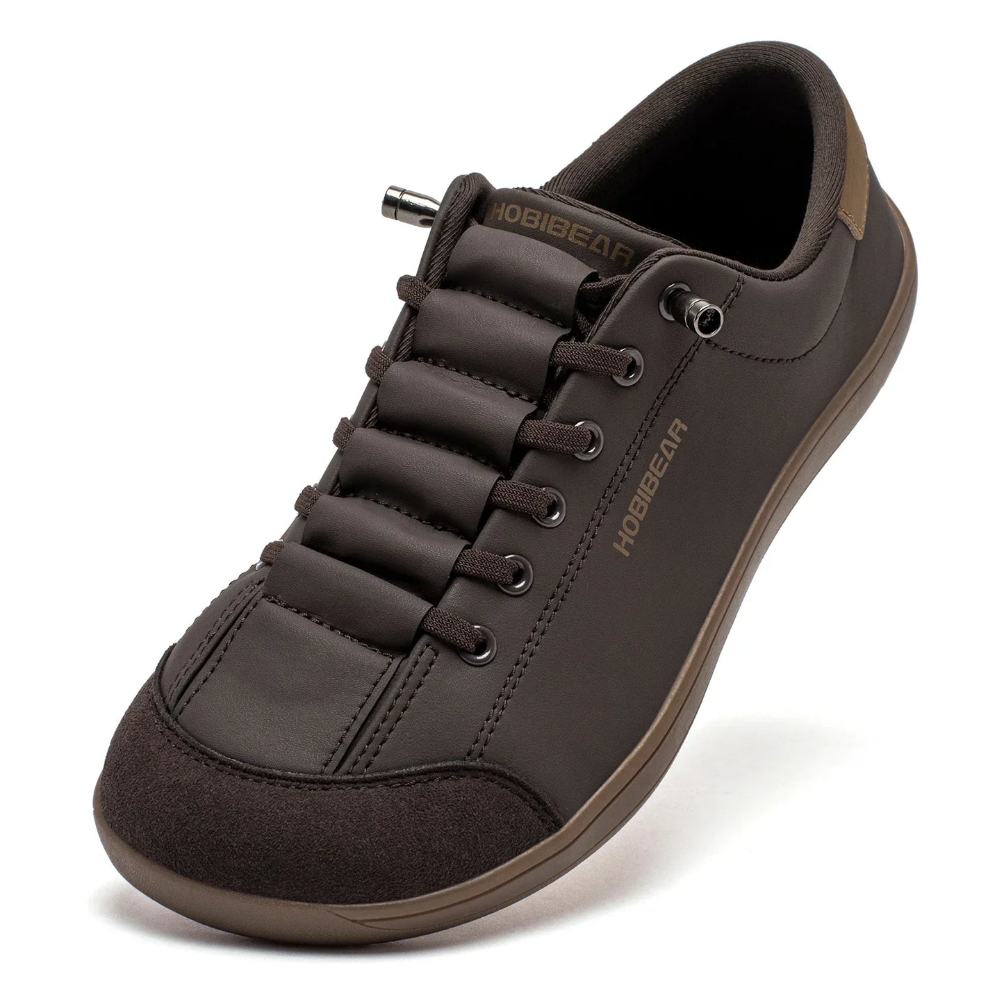 Unisex Barefoot Wide Toe Shoes Women Men Artificial Leather Minimalist Sneakers Adjustable Slip On Walking Shoes