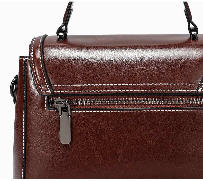 Cowhide Women's Tote Bag 2024 New Luxury Genuine Leather Shoulder Crossbody Bags High Quality Vintage Female Handbag 6241
