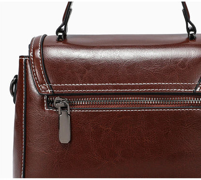 Cowhide Women's Tote Bag 2024 New Luxury Genuine Leather Shoulder Crossbody Bags High Quality Vintage Female Handbag 6241