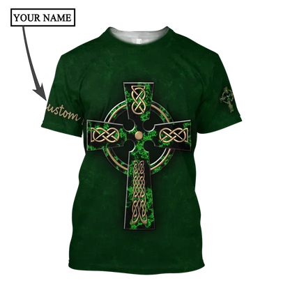 2023 Summer New Printed Irish Celtic Men's and Women's T-shirt, Custom Name Short Sleeve Unisex Shirt, Harajuku Large Casual Sty