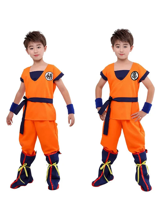 Anime Cosplay Hero Wu kong Uniform Gui Wu For Girls Boys Wigs Full Set Shoe Anime Son Goku Cosplay Costume Carnival Halloween
