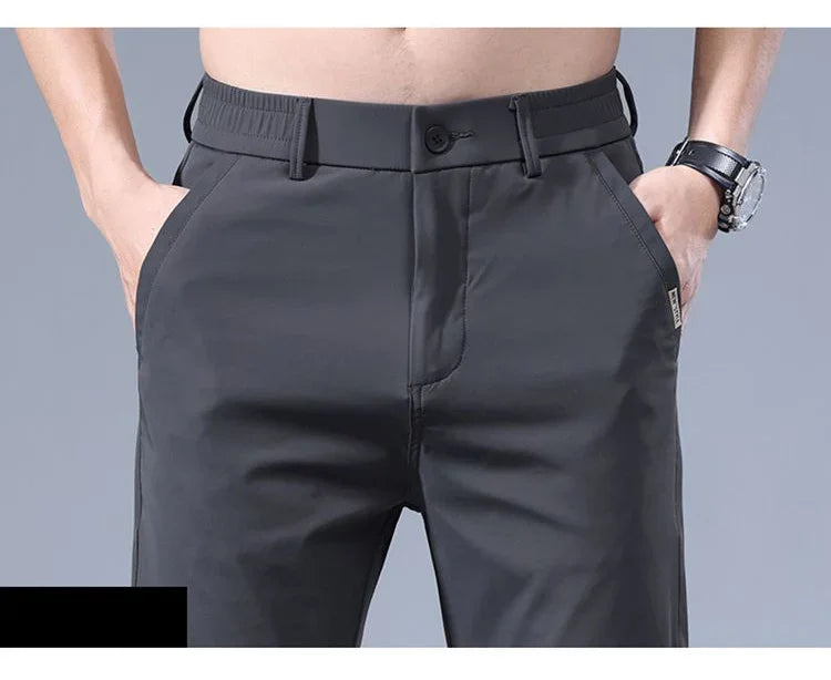 2026 Men's Summer Casual Pants Thin Ice Silk Men's Pants Fashion Straight  Elastic Men's New Pants Men's Pants