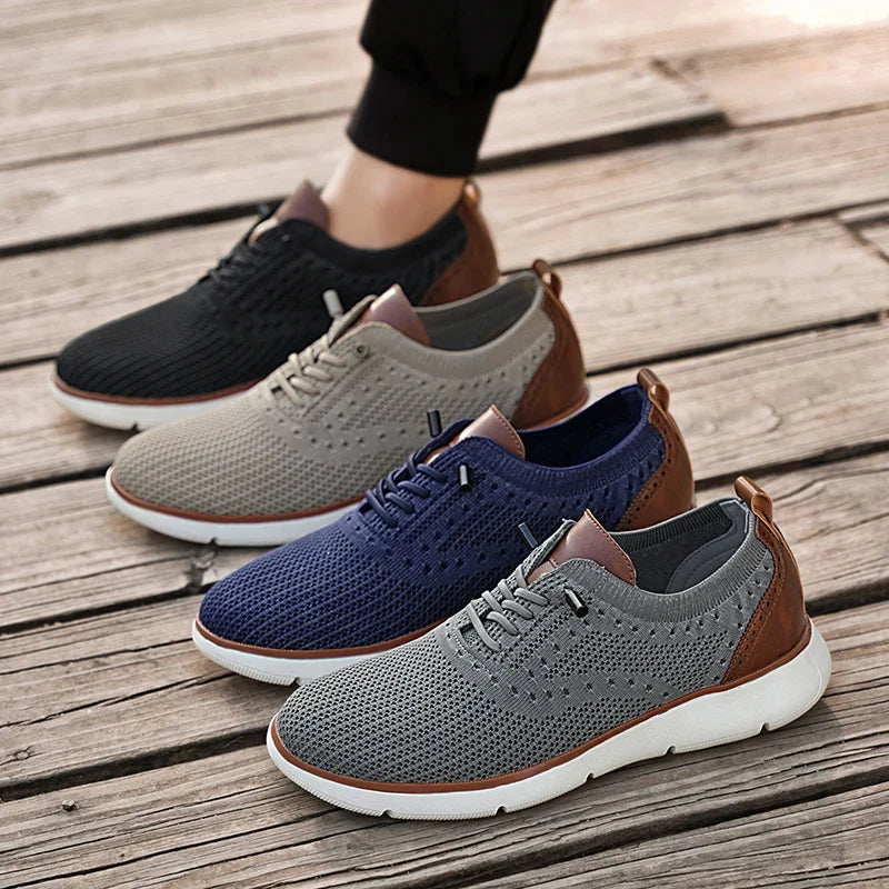 Large Size Comfortable Men's Shoes Light Fashion Casual Sports Shoes Breathable Flying Mesh Top Loafers
