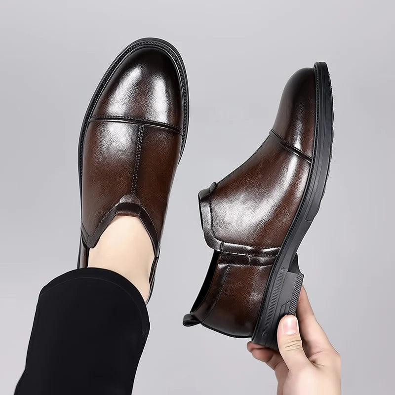 Men's Fashion Trends Leather Loafers Shoes Men's Formal Party Business Negotiation Social Office Shoes Comfort Round Toe Shoes