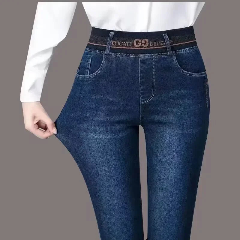 Jeans Oversize 26-38 Slim Denim Pants Women's High Waist Skinny Jean Vintage Wash Pencil Stretch Vaqueros Leggings Pantalones