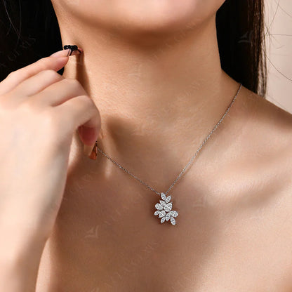 Moissanite Necklace For Women Full D VVS1 Lab Diamond luxury Pendant S925 Sterling Silver Engagement Party Jewelry Gift