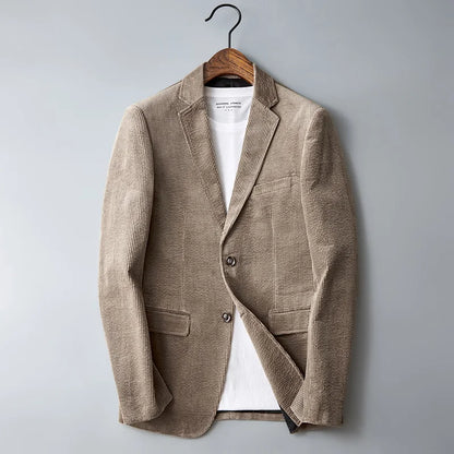 Autumn Winter 2025 New Korean Version of Fashion Handsome Men Young Slim Casual Corduroy Suit Cotton Corduroy Suit Jacket  M-4XL