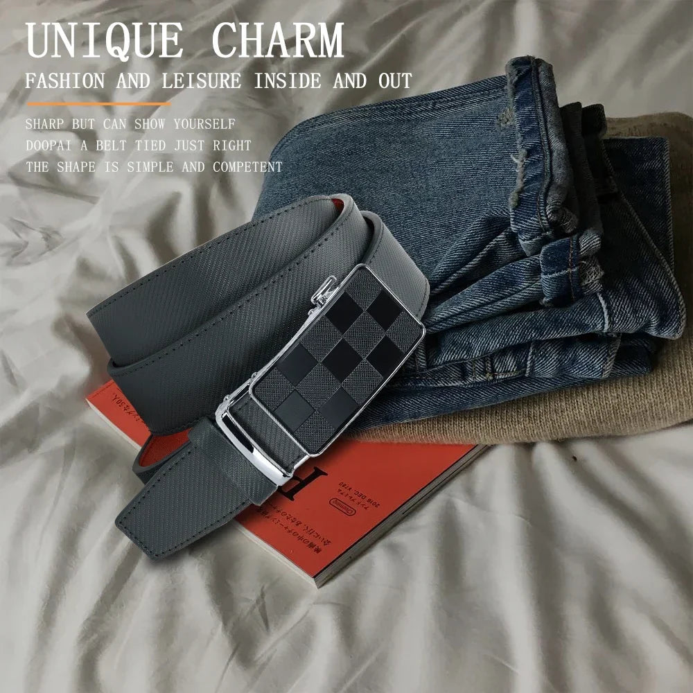 Men's Belt Metal Automatic Buckle Branded Belt Men's High-quality Genuine Leather Luxury Plus Size Men's Branded Belt