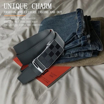 Men's Belt Metal Automatic Buckle Branded Belt Men's High-quality Genuine Leather Luxury Plus Size Men's Branded Belt