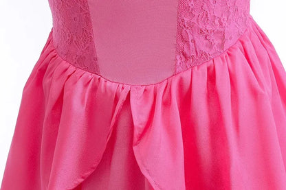 Halloween Peach Girl Peach Cosplay Dress Up Princess Game Role Play 4 Yrs Kid Final Level Peach Costume Movie Elegant Party 2-10