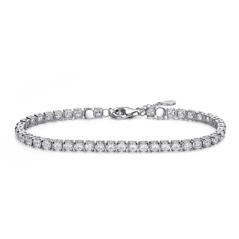 3mm Moissanite Tennis Bracelet for Women Man Full Diamond Adjustable 15-20CM S925 Sterling Silver Jewelry Wholesale