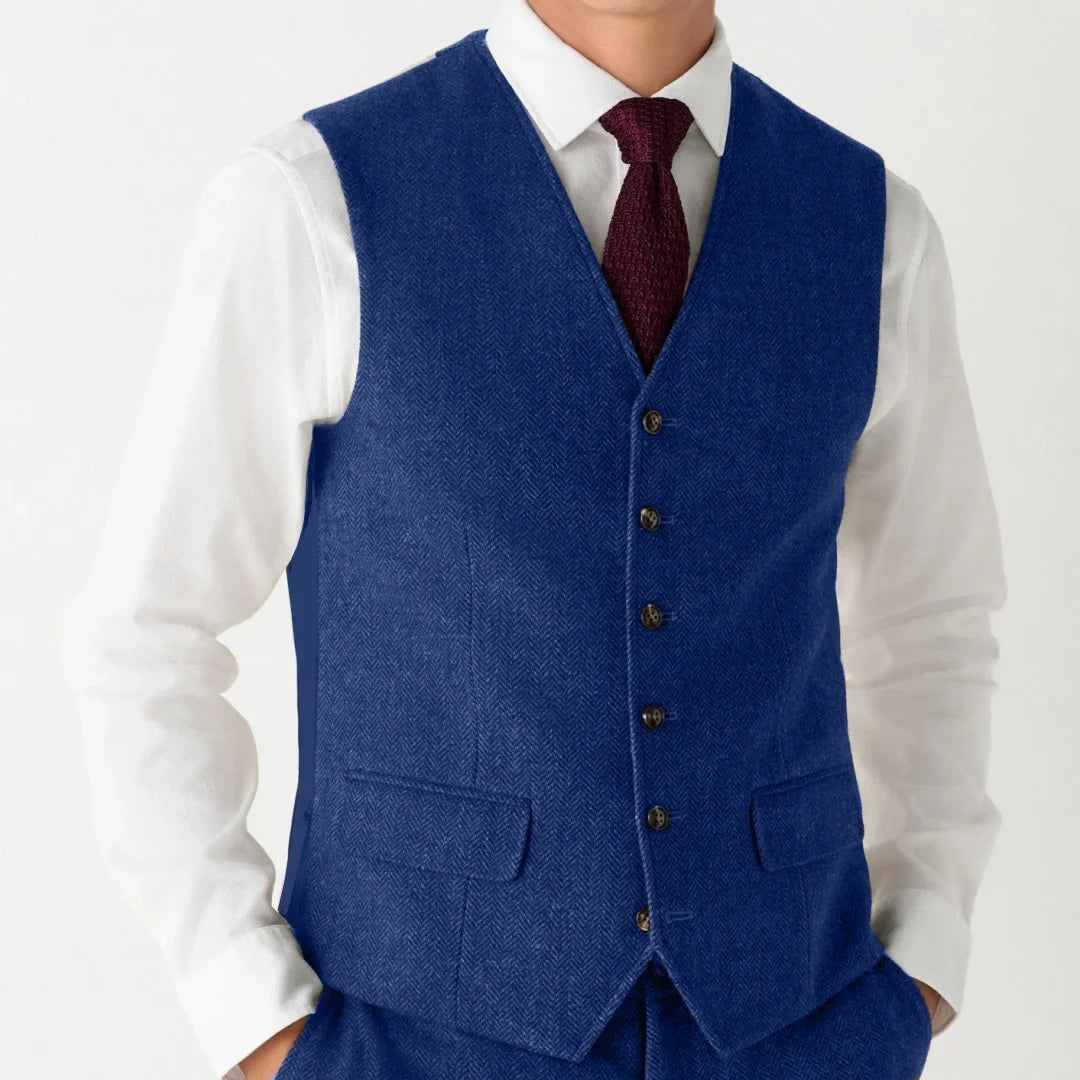 Men Vest Coffee Herringbone Single Button V Neck Waistcoat For Wedding Banquet Office Business Work Daily Casual Men Suit Vest