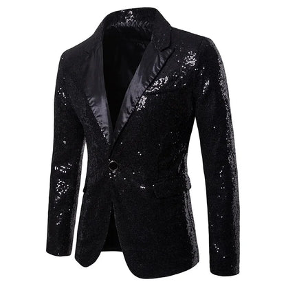 Men's Performance Jacket Gold Sequins Boutique High-end Men's Suits Blazer Korean Nightclub Wedding Host Suits Jacket Male