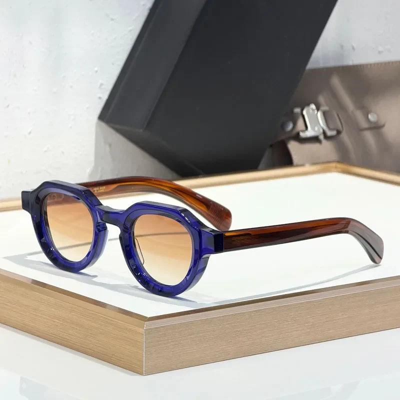 Handmade Designer Sunglasses Square for Men Women Street Fashion High Quality UV400 Classical Retro Eyeglasses with Case