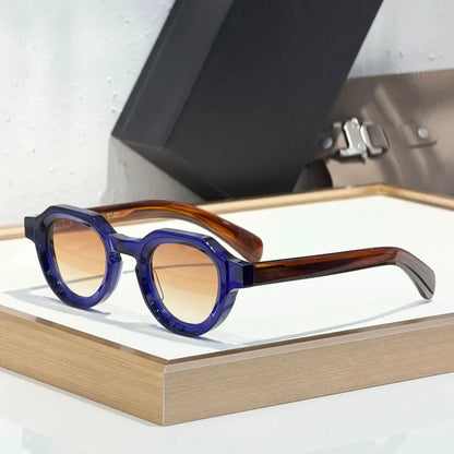 Handmade Designer Sunglasses Square for Men Women Street Fashion High Quality UV400 Classical Retro Eyeglasses with Case