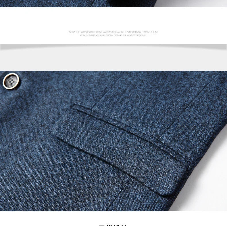 Brand Business Casual Jackets for Men Spring and Autumn Solid Color Turn-Down Collar Suits Blazer 2026 Wedding Blazer Men