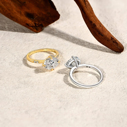 New Oval Cut 4.0CT Moissanite Rings for Women 925 Silver 18K Gold Plated Wedding Ring Exquisite Engagement Fine jewelry