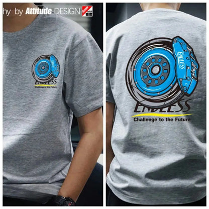 New JDM Modified Car Endless Brake T-shirt Breathable Sweat Absorption Short-sleeved Men's and Women's T-shirt Motorcycle Tee