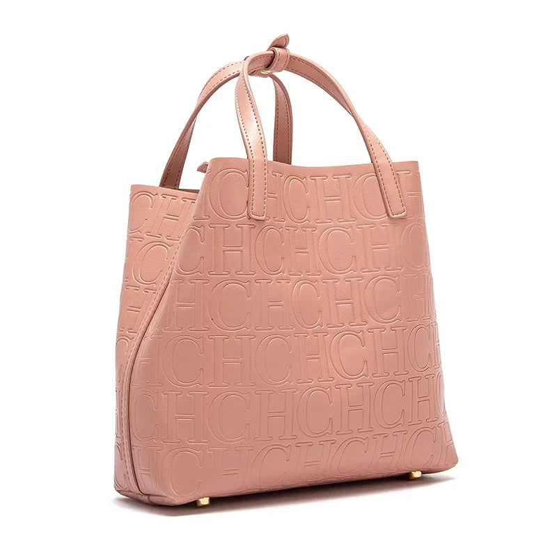 Classic Retro Style Women's Fashion Handbag Pure Colour Simple Design Large Capacity Exquisite Versatile