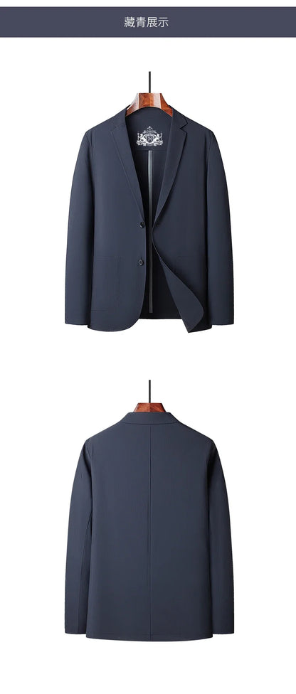 2026 Summer New Men's Blazer Thin Breathable Stretchy Sun Protection Casual Coat Outerwear Tops