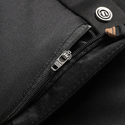 Men's Stretch Pants with Embroidery Casual Suit Pants Wrinkle Resistant Dress Pants