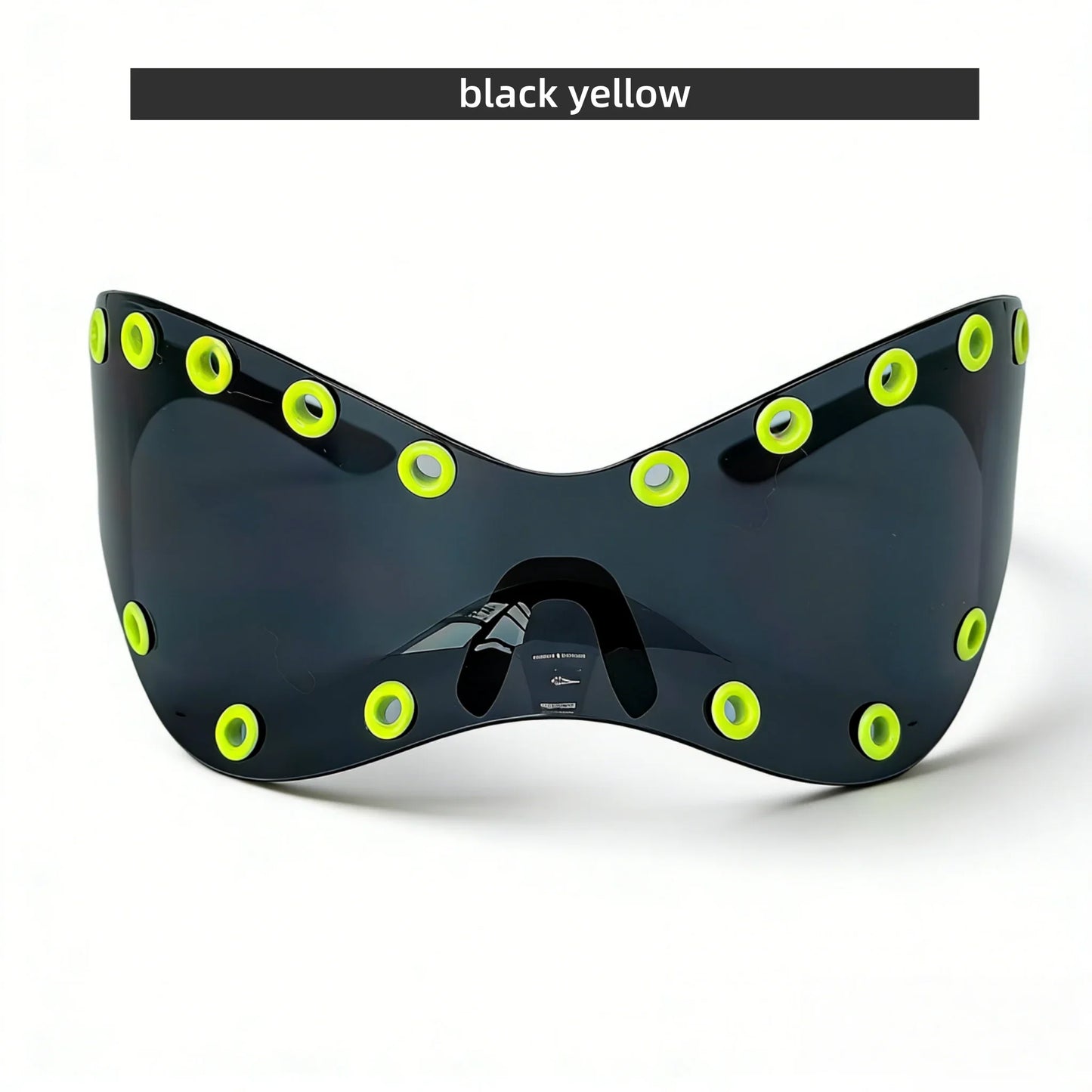 Unisex Y2K Punk Fashion Sunglasses - Futuristic One-Piece Goggles Metal Ring Rave sunglasses womenfor Rave & Cyber Party