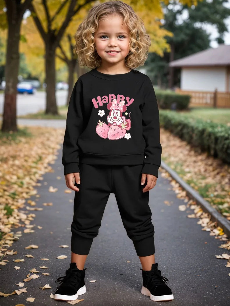 Spring Fall New Style Girls Sweatsuit Tracksuit Kids Casual O Neck Hoodies and Long Pant 2pcs Sets Child Sport Clothing Set